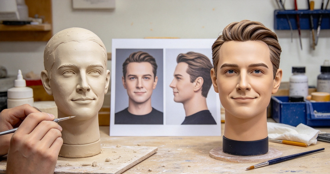 Custom Bobblehead Facial Structure And Painted Details Custom Bobblehead Facial Structure And Painted Details