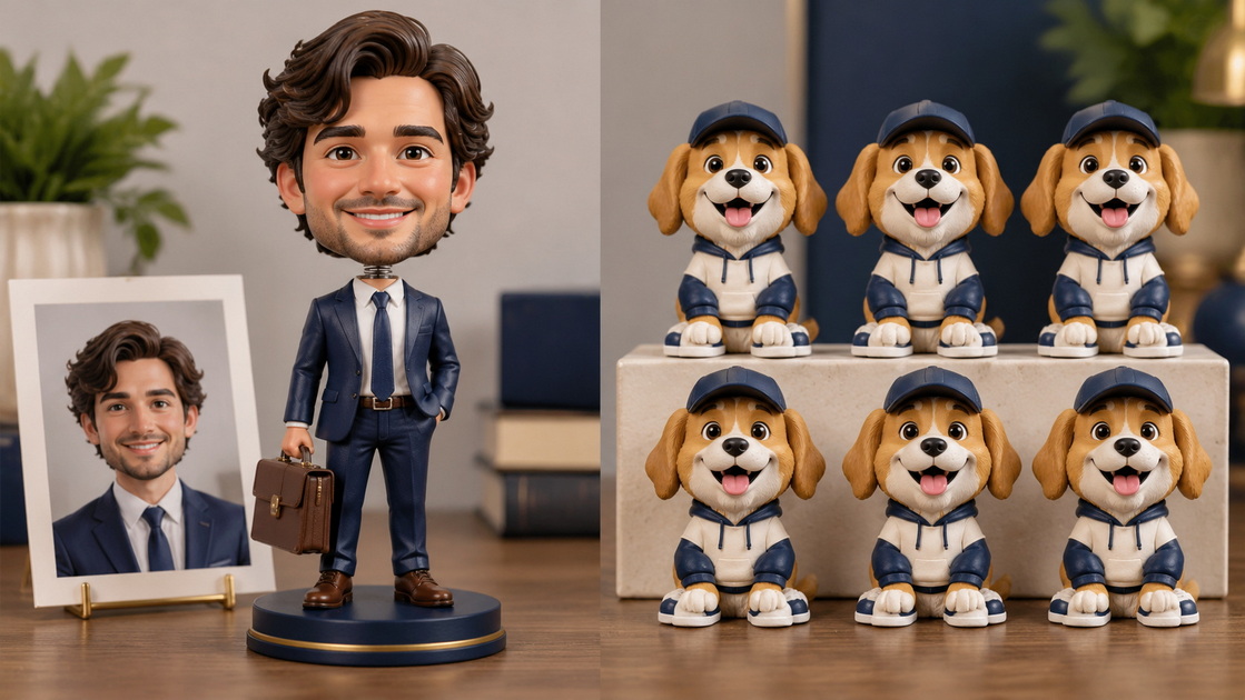 Custom Bobblehead Doll And Factory Molded Figurines Comparison Custom Bobblehead Doll And Factory Molded Figurines Comparison