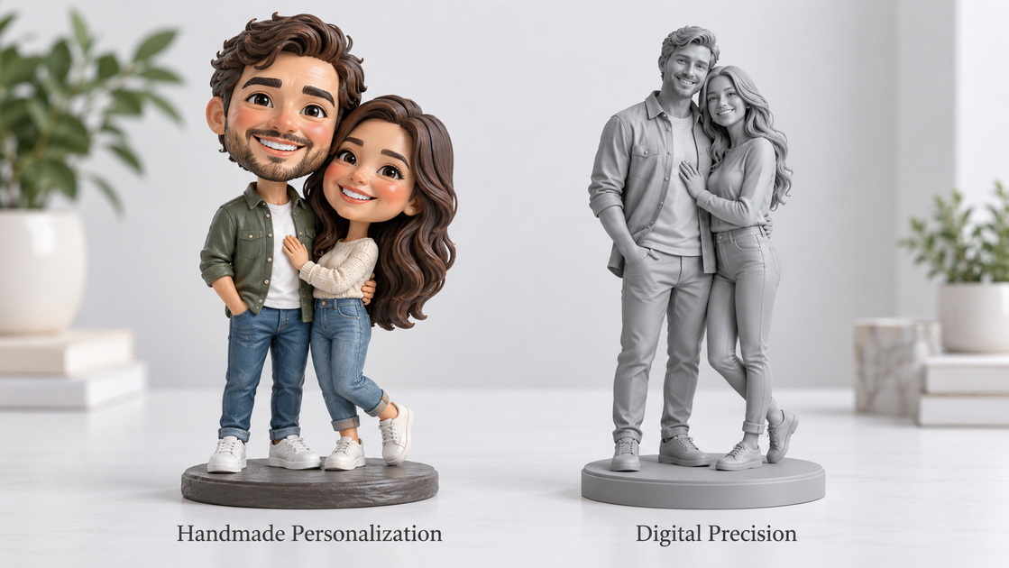Personalized Figurine And 3D Printed Figurine Comparison Personalized Figurine And 3D Printed Figurine Comparison