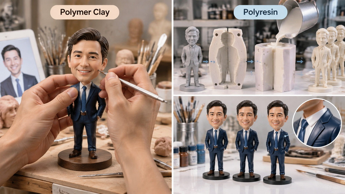 Polymer Clay And Polyresin Bobblehead Comparison Polymer Clay And Polyresin Bobblehead Comparison