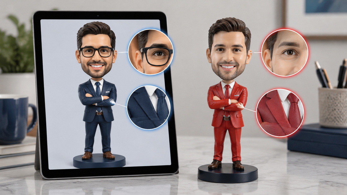 Custom Bobblehead Customization Mistake Comparison Custom Bobblehead Customization Mistake Comparison