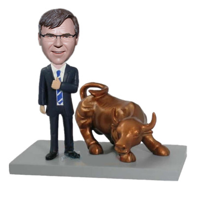Stock Market Executive Bobbleheads with Wall Street Bull