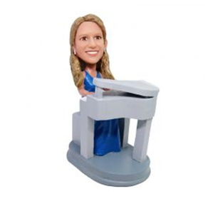 Pianist Bobble Head Lady Playing Piano
