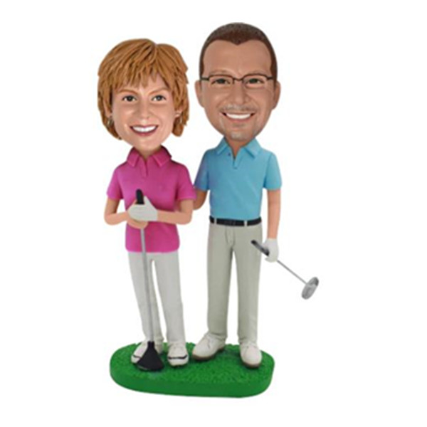 Couple Gift Golfer Couple Bobbleheads