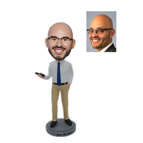 Businessman Bobblehead Man Bobblehead with Phone in Hand