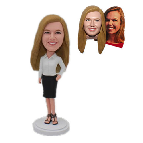 Custom Female Office Lady Bobblehead Gift for Female Employee