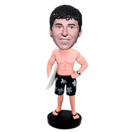 Custom Bobblehead Surfer with Surfboard