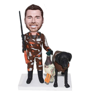 Custom Hunter Bobblehead with a dog