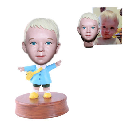 Custom Baby Bobblehead Little Boy with A Bag