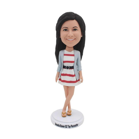 Female Bobblehead Lady in Dress Birthday Gift for Wife Birthday Gift Christmas Gift