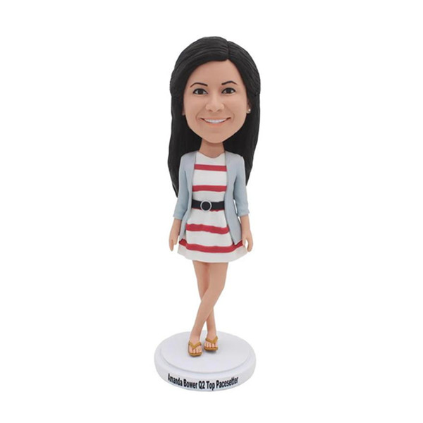 Female Bobblehead Lady in Dress Birthday Gift for Wife Birthday Gift Christmas Gift