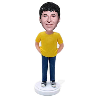 Custom Casual Male Bobblehead Man with Hands in Pockets Employee Gifts Christmas Gift Christmas Gift