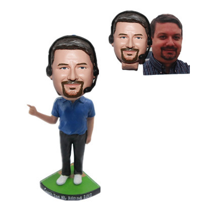 Custom Coach Bobblehead Coach with Headphone