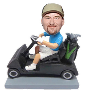 Man in Golf Car Custom Gift for Golfer