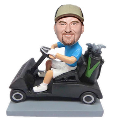 Man in Golf Car Custom Gift for Golfer