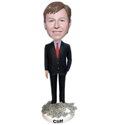 Boss Bobblehead Male in Suit with One Hand in Pocket