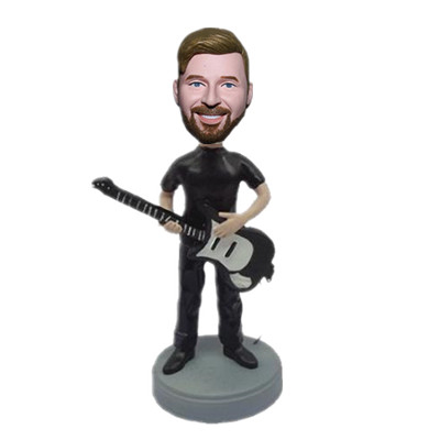 Custom Bobblehead Man Playing Guitar Rocker Gift