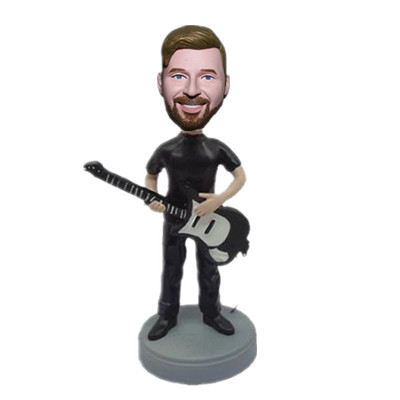Custom Bobblehead Man Playing Guitar Rocker Gift