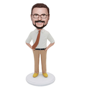 Male Boss Gift Custom Bobbleheads Boss with Hands in Waist