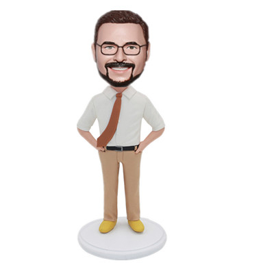 Male Boss Gift Custom Bobbleheads Boss with Hands in Waist
