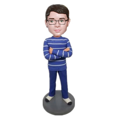 Custom Teenage Bobblehead Boy in Causal Dress Birthday Gift for Teenage Christmas