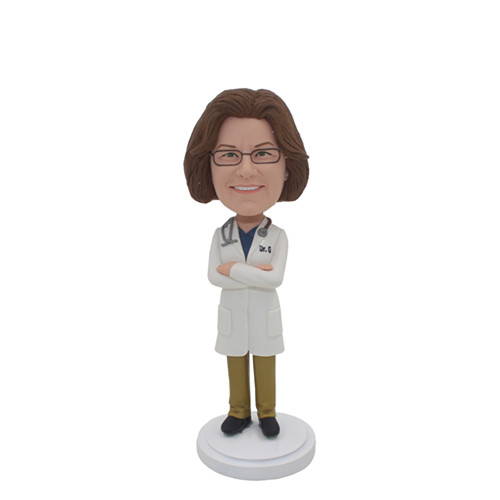 Bobble Head Doctor With Stethoscope Around Neck