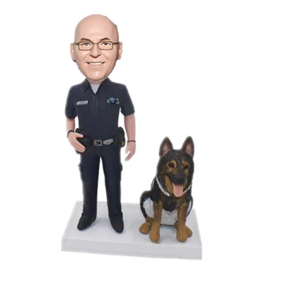 Custom Policeman Bobbleheads Policeman with dog