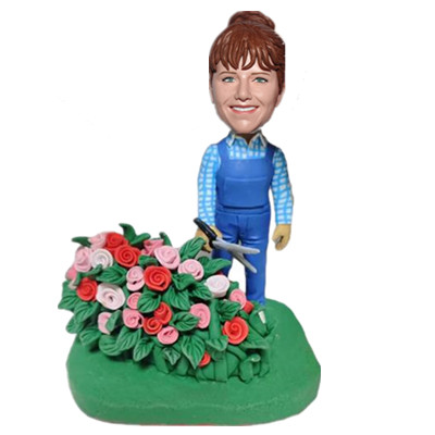 Gardener Custom Bobblehead Birthday Gift Handmade