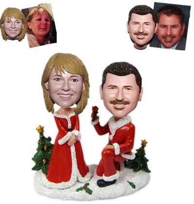 Custom Couple Bobbleheads Christmas Gift