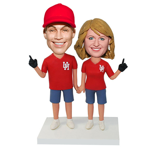 Custom Wedding Cake Topper Couple in Jersey Bobblehead