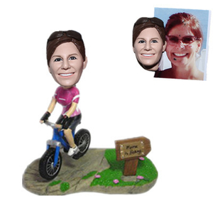 Bicycle Bobbleheads Custom Bobblehead Female Riding Bike