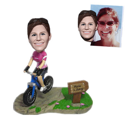 Bicycle Bobbleheads Custom Bobblehead Female Riding Bike
