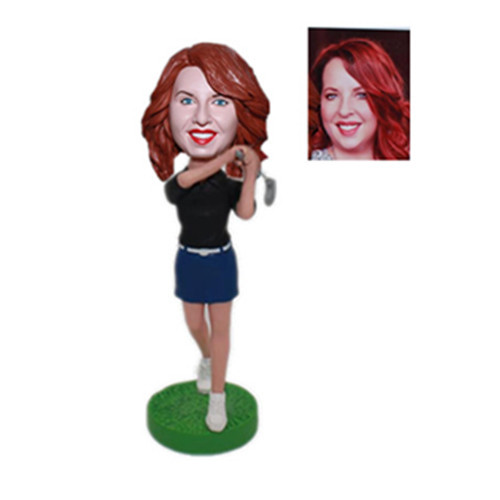 Female Golfer Custom Bobble Head