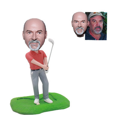 Golf Bobbleheads Custom Golfer Swinging A Golf Club Gift for Boss