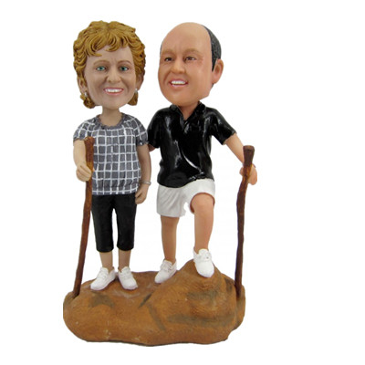Custom Mountaineer Bobbleheads Couple Mountaineering Gift
