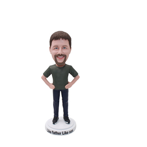 Bobble Head Man with Hands on Waist Custom Handmade Gift