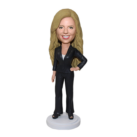 Custom Bobblehead Female Boss in Suit