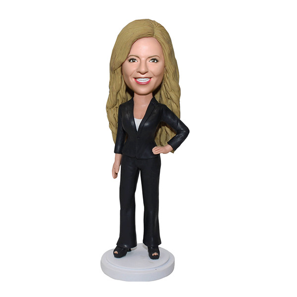 Custom Bobblehead Female Boss in Suit