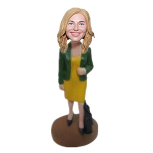 Office Lady Boss with Briefcase Custom Bobbleheads