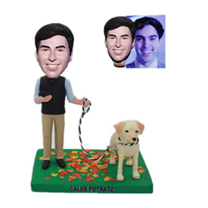 Custom Pet Bobbleheads with Man Made From Photos