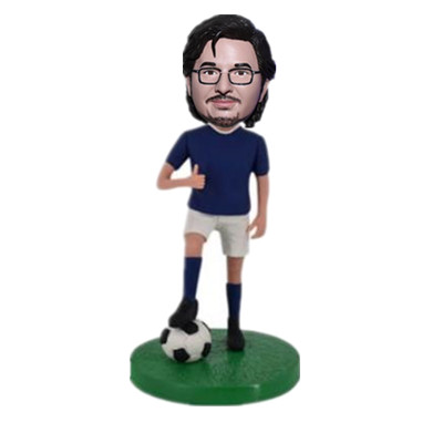 Custom Bubble Head Soccer Player with Thumbs Up