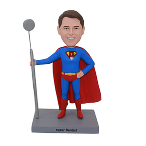 Super Dentist Custom Bobblehead Dentist in Superman Clothes
