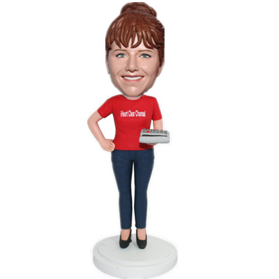 Custom Accountant Bobble Head Accountant Holding Calculator