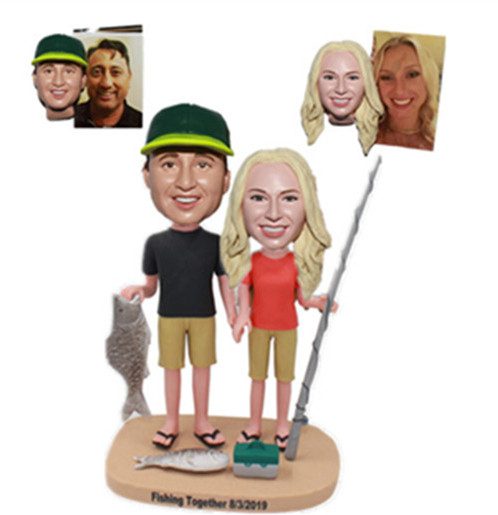 Custom Fishing Bobblehead Custom Wedding Gift