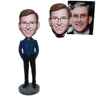 Custom Groomsman Bobble Head Man in Shirt Wedding Gift
