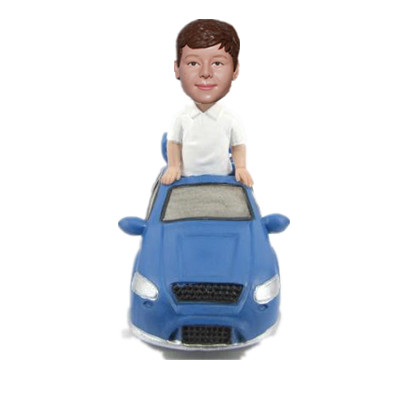 Custom Vehicle Bobblehead Boy in Car Birthday Gift for Boy Christmas Gift