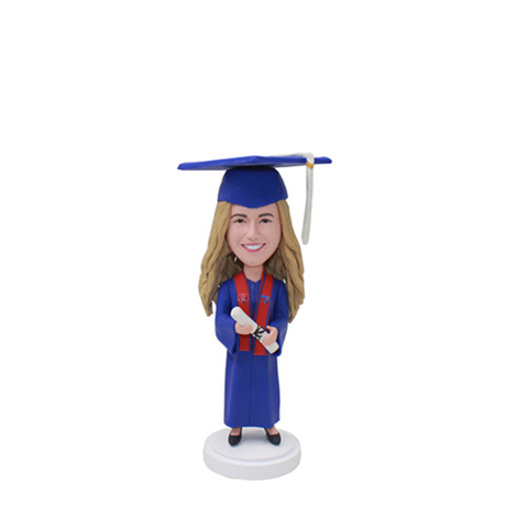 Graduation Bobblehead Student in Graduation Gown