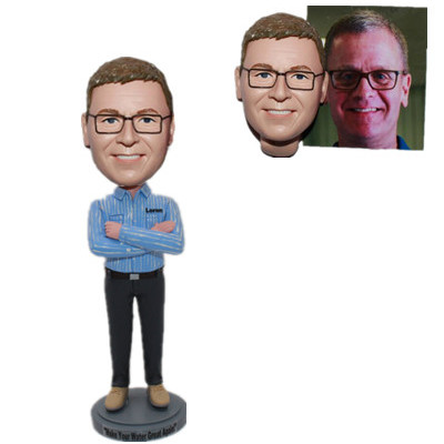 Personalized Custom Bobblehead Man with Arms Folded