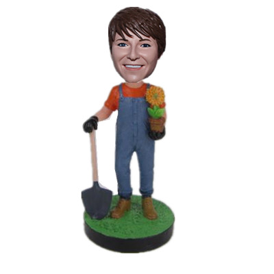 Custom Gardening Bobblehead Figurine Female Gardener Mother Gift
