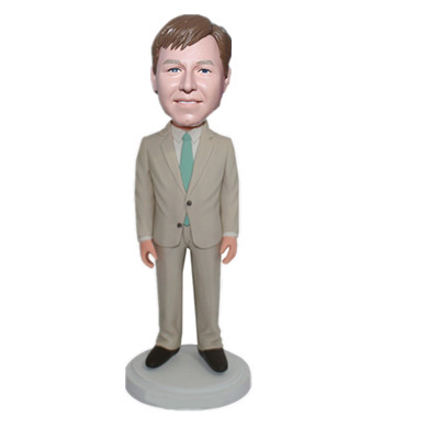 Bobblehead Man in Suit with Hands Down Birthday Gift